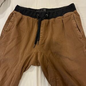 Brown Skateboarding Pants with Black Waistband